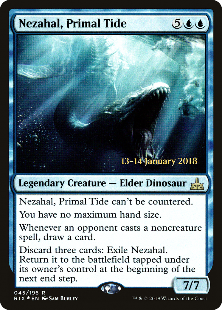 Nezahal, Primal Tide (PRIX-45S) - Rivals of Ixalan Promos Foil - Premium MTG Single from Wizards of the Coast - Just $17.98! Shop now at Game Crave Tournament Store