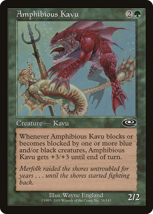 Amphibious Kavu (PLS-078) - Planeshift Foil - Premium MTG Single from Wizards of the Coast - Just $0.08! Shop now at Game Crave Tournament Store