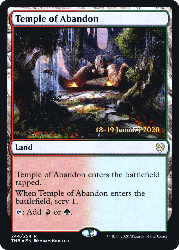 Temple of Abandon (PTHB-244S) - Theros Beyond Death Promos Foil - Premium MTG Single from Wizards of the Coast - Just $0.65! Shop now at Game Crave Tournament Store