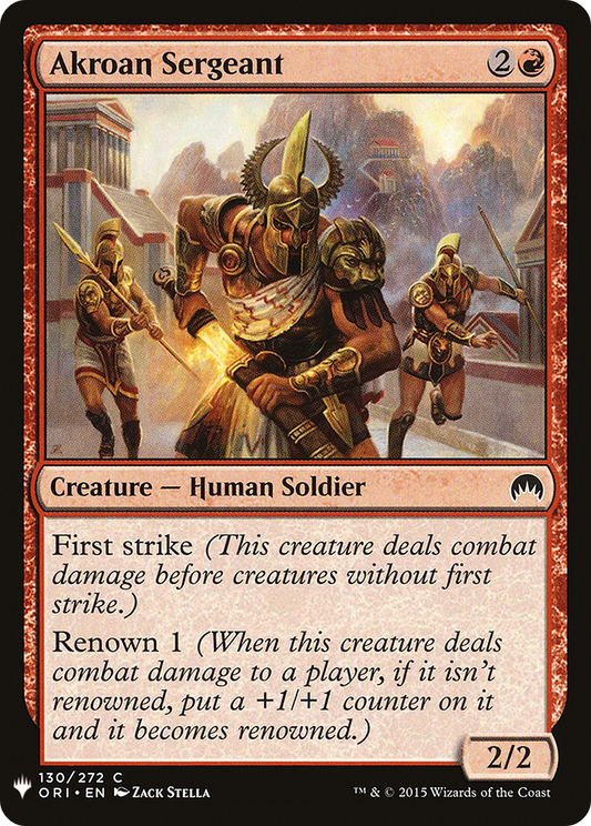 Akroan Sergeant (MB1-835) - Mystery Booster - Premium MTG Single from Wizards of the Coast - Just $0.08! Shop now at Game Crave Tournament Store