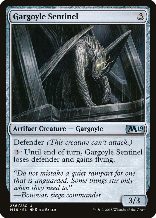 Gargoyle Sentinel (M19-236) - Core Set 2019 - Premium MTG Single from Wizards of the Coast - Just $0.08! Shop now at Game Crave Tournament Store