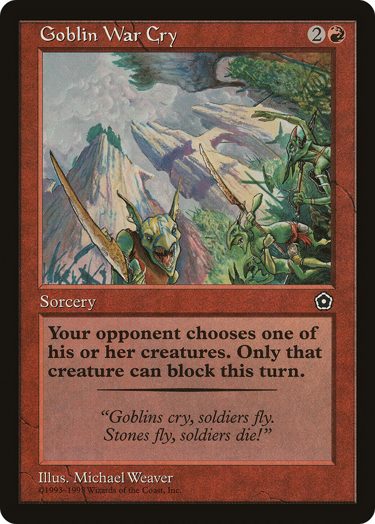 Goblin War Cry (P02-104) - Portal Second Age - Premium MTG Single from Wizards of the Coast - Just $0.61! Shop now at Game Crave Tournament Store