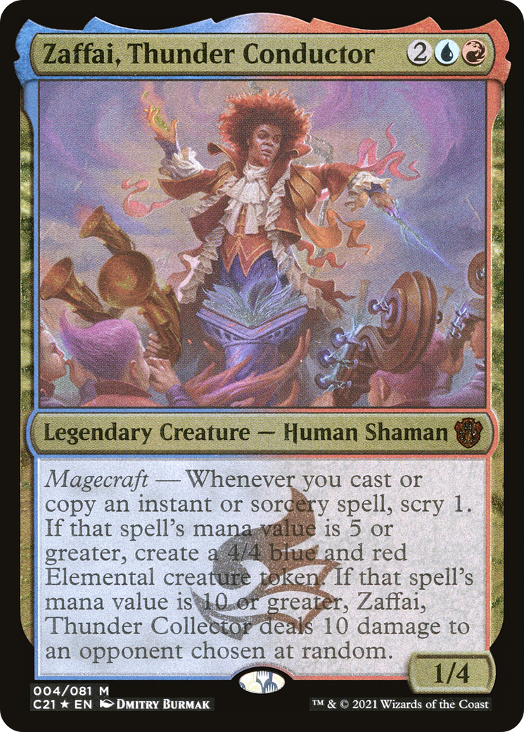 Zaffai, Thunder Conductor (OC21-004) - Commander 2021 Display Commanders Etched Foil - Premium MTG Single from Wizards of the Coast - Just $0.08! Shop now at Game Crave Tournament Store