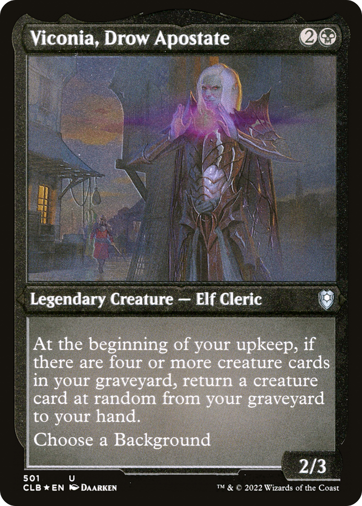 Viconia, Drow Apostate (CLB-501) - Commander Legends: Battle for Baldur's Gate Etched Foil - Premium MTG Single from Wizards of the Coast - Just $0.08! Shop now at Game Crave Tournament Store
