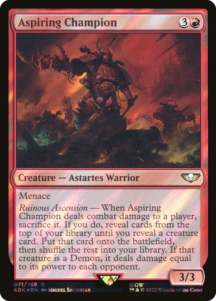 Aspiring Champion (40K-71★) - Warhammer 40,000 Commander Foil - Premium MTG Single from Wizards of the Coast - Just $0.11! Shop now at Game Crave Tournament Store
