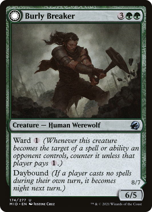 Burly Breaker // Dire-Strain Demolisher (MID-174) - Innistrad: Midnight Hunt: (Double Faced Transform) - Premium MTG Single from Wizards of the Coast - Just $0.08! Shop now at Game Crave Tournament Store