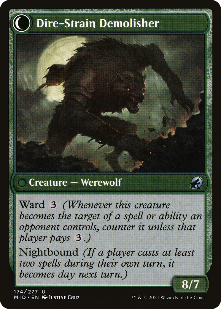 Burly Breaker // Dire-Strain Demolisher (MID-174) - Innistrad: Midnight Hunt: (Double Faced Transform) - Premium MTG Single from Wizards of the Coast - Just $0.08! Shop now at Game Crave Tournament Store