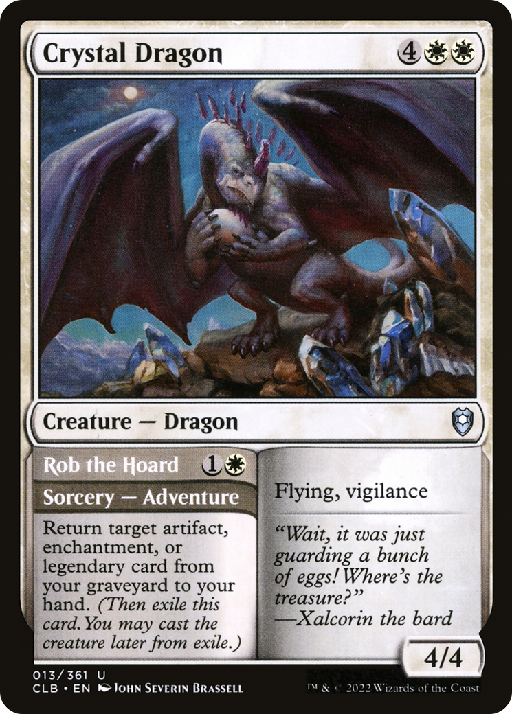 Crystal Dragon // Rob the Hoard (CLB-013) - Commander Legends: Battle for Baldur's Gate Foil - Premium MTG Single from Wizards of the Coast - Just $0.08! Shop now at Game Crave Tournament Store