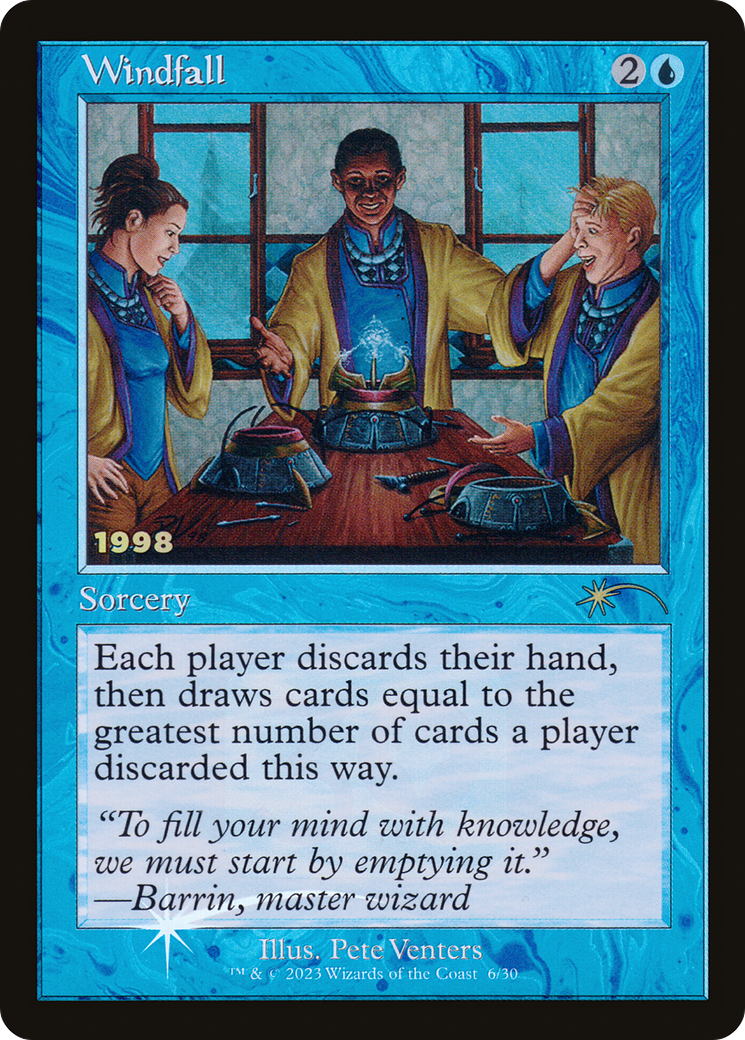 Windfall (P30A-006) - 30th Anniversary Play Promos Foil - Premium MTG Single from Wizards of the Coast - Just $1.83! Shop now at Game Crave Tournament Store