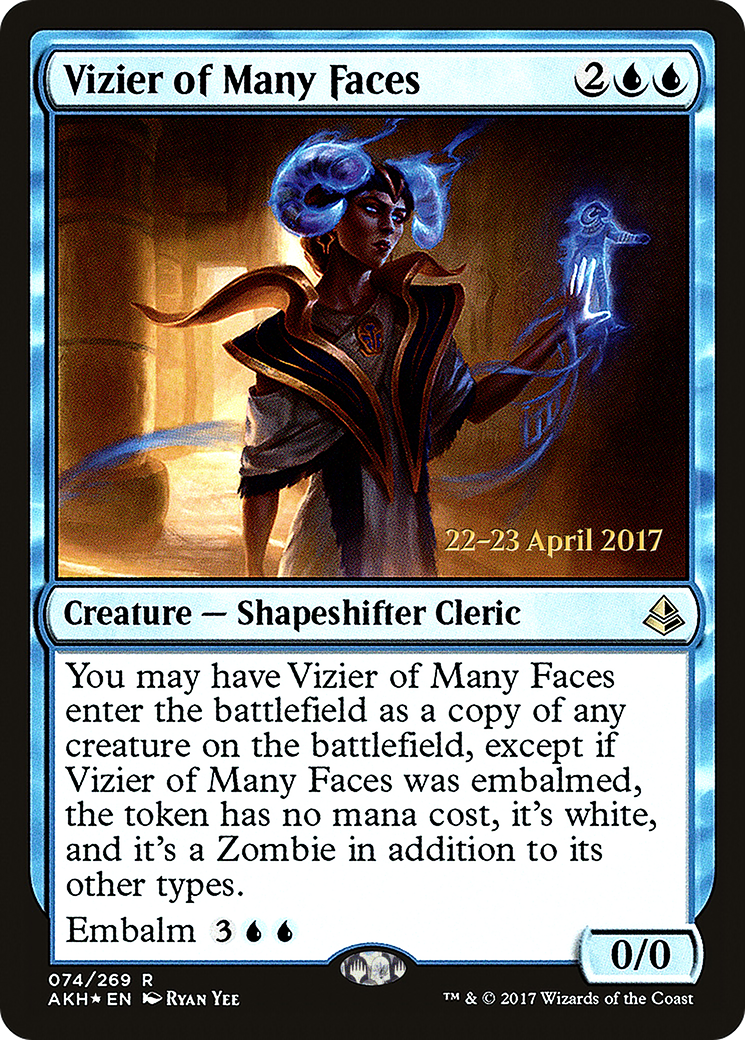Vizier of Many Faces (PAKH-74S) - Amonkhet Promos Foil - Premium MTG Single from Wizards of the Coast - Just $0.83! Shop now at Game Crave Tournament Store