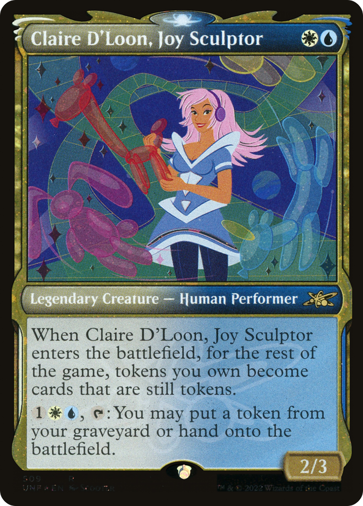 Claire D'Loon, Joy Sculptor (UNF-509) - Unfinity: (Showcase) Foil - Premium MTG Single from Wizards of the Coast - Just $0.08! Shop now at Game Crave Tournament Store