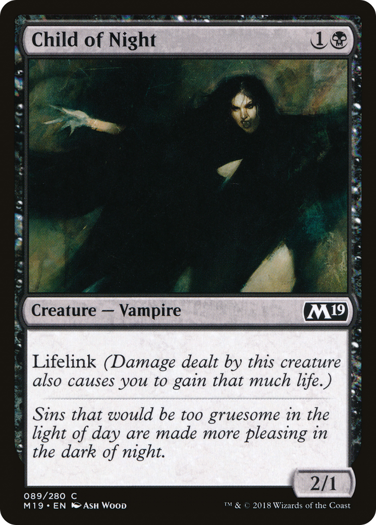 Child of Night (M19-089) - Core Set 2019 - Premium MTG Single from Wizards of the Coast - Just $0.08! Shop now at Game Crave Tournament Store