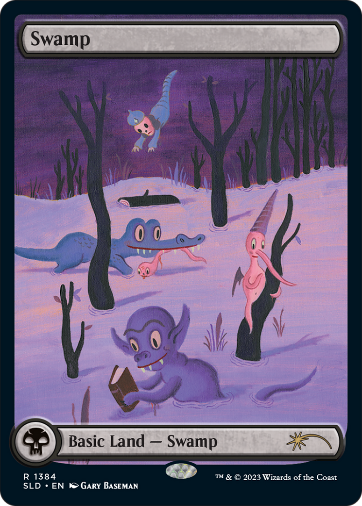 Swamp (SLD-1384) - Secret Lair Drop: (Full Art) Foil - Premium MTG Single from Wizards of the Coast - Just $3.35! Shop now at Game Crave Tournament Store