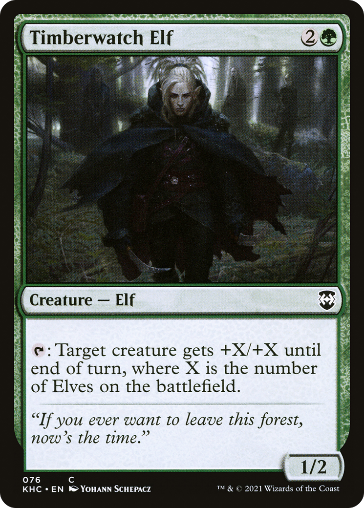 Timberwatch Elf (KHC-076) - Kaldheim Commander - Premium MTG Single from Wizards of the Coast - Just $0.40! Shop now at Game Crave Tournament Store
