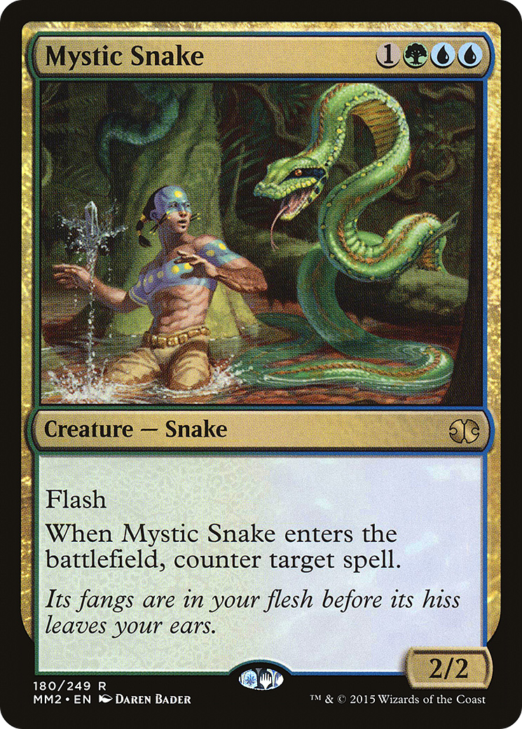 Mystic Snake (MM2-180) - Modern Masters 2015 Foil - Premium MTG Single from Wizards of the Coast - Just $1.14! Shop now at Game Crave Tournament Store