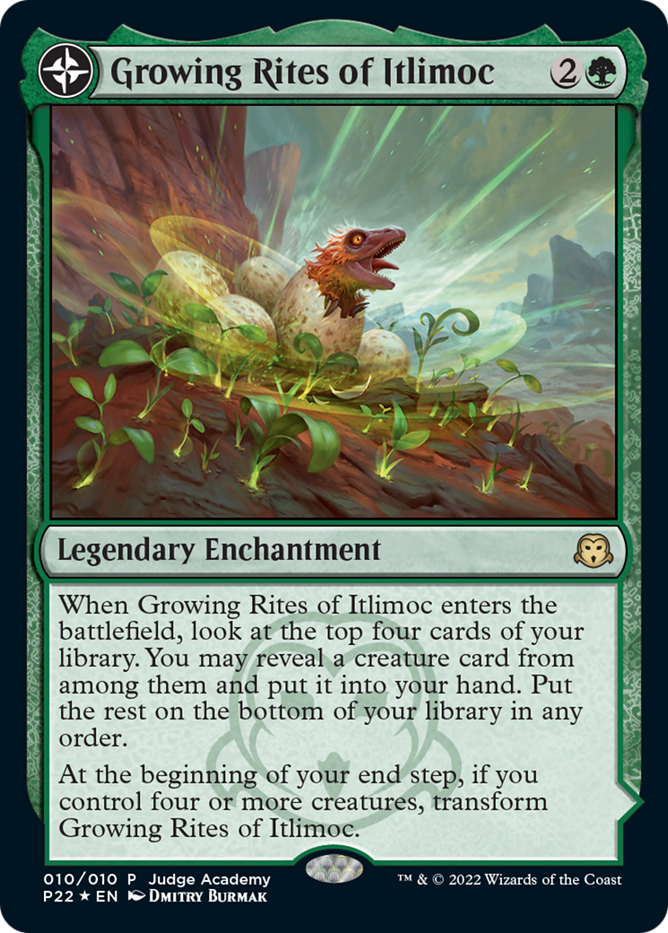 Growing Rites of Itlimoc // Itlimoc, Cradle of the Sun (P22-010) - Judge Gift Cards 2022: (compasslanddfc) Foil - Premium MTG Single from Wizards of the Coast - Just $5.50! Shop now at Game Crave Tournament Store
