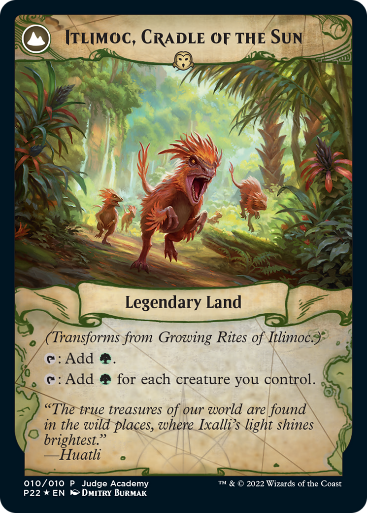 Growing Rites of Itlimoc // Itlimoc, Cradle of the Sun (P22-010) - Judge Gift Cards 2022: (compasslanddfc) Foil - Premium MTG Single from Wizards of the Coast - Just $5.50! Shop now at Game Crave Tournament Store