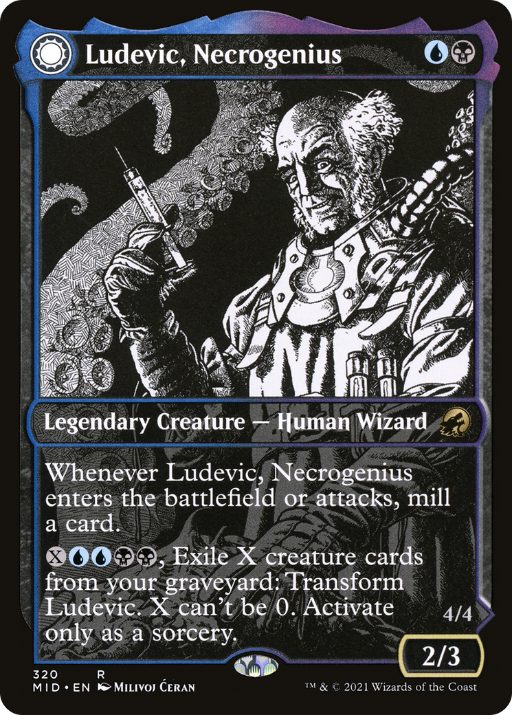 Ludevic, Necrogenius // Olag, Ludevic's Hubris (MID-320) - Innistrad: Midnight Hunt: (Showcase, Double Faced Transform) - Premium MTG Single from Wizards of the Coast - Just $0.08! Shop now at Game Crave Tournament Store