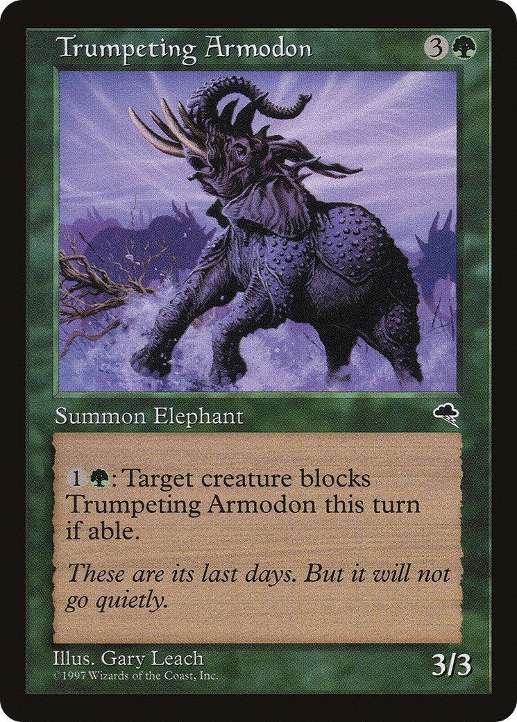 Trumpeting Armodon (TMP-262) - Tempest - Premium MTG Single from Wizards of the Coast - Just $0.08! Shop now at Game Crave Tournament Store