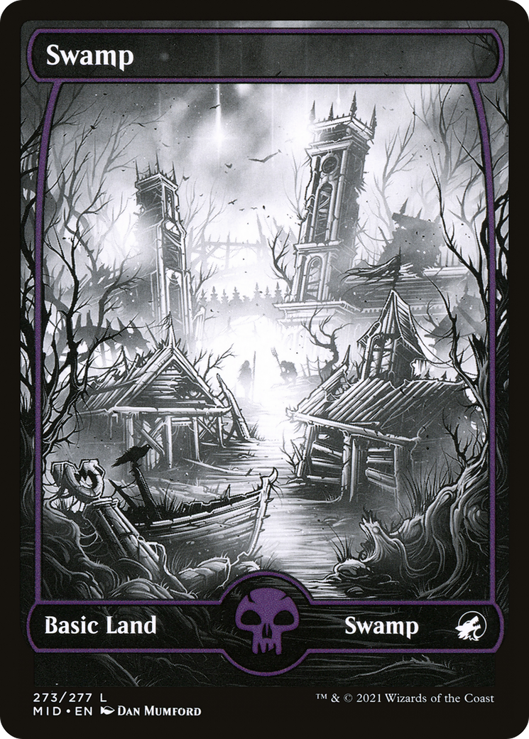 Swamp (MID-273) - Innistrad: Midnight Hunt: (Full Art, Showcase) Foil - Premium MTG Single from Wizards of the Coast - Just $0.37! Shop now at Game Crave Tournament Store