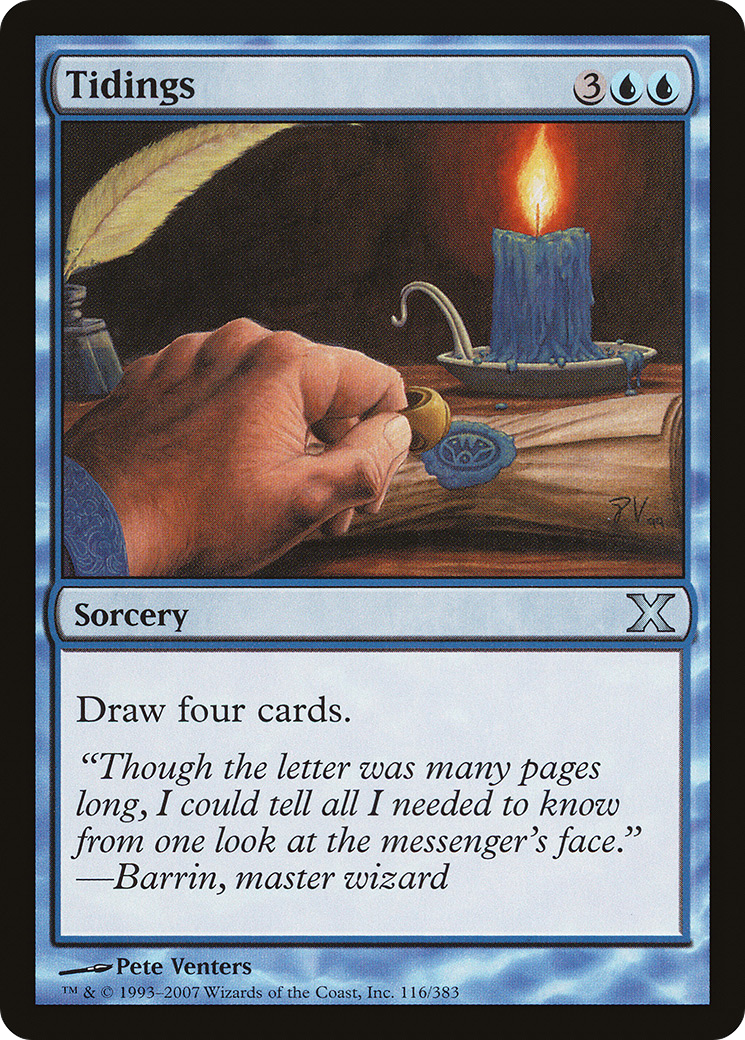 Tidings (10E-116) - Tenth Edition Foil - Premium MTG Single from Wizards of the Coast - Just $0.29! Shop now at Game Crave Tournament Store
