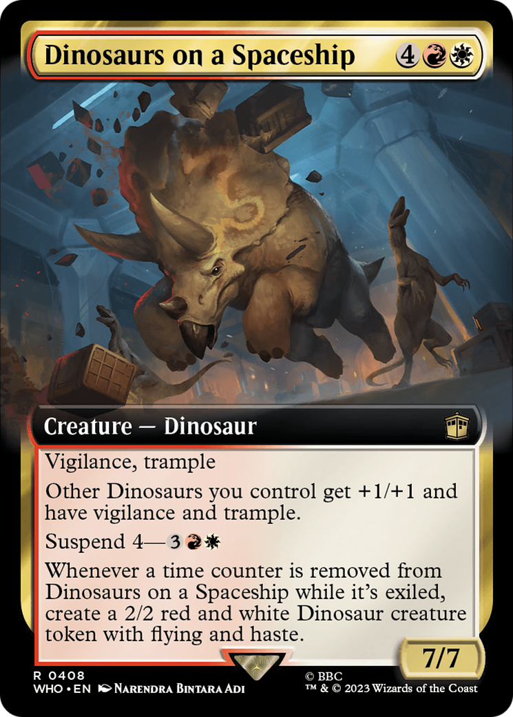 Dinosaurs on a Spaceship (WHO-408) - Doctor Who: (Extended Art) - Premium MTG Single from Wizards of the Coast - Just $2.30! Shop now at Game Crave Tournament Store