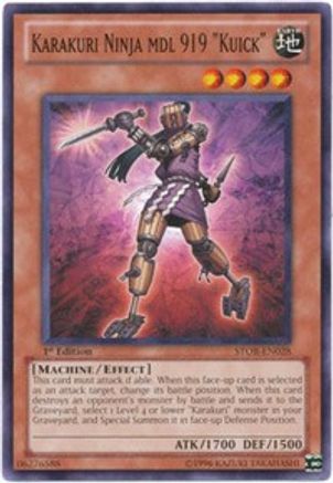 Karakuri Ninja mdl 919 "Kuick" (STOR-EN028) - Storm of Ragnarok Unlimited - Premium Yugioh Single from Konami - Just $0.25! Shop now at Game Crave Tournament Store