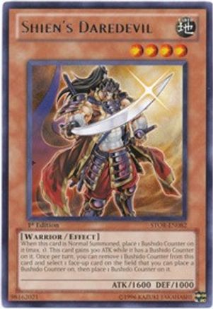 Shien's Daredevil (STOR-EN082) - Storm of Ragnarok Unlimited - Premium Yugioh Single from Konami - Just $0.25! Shop now at Game Crave Tournament Store