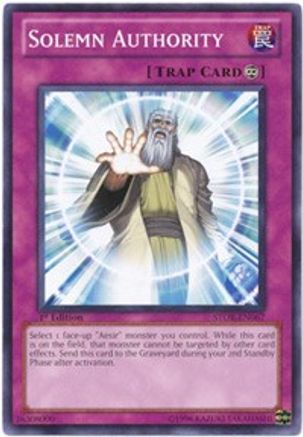 Solemn Authority (STOR-EN067) - Storm of Ragnarok Unlimited - Premium Yugioh Single from Konami - Just $0.25! Shop now at Game Crave Tournament Store