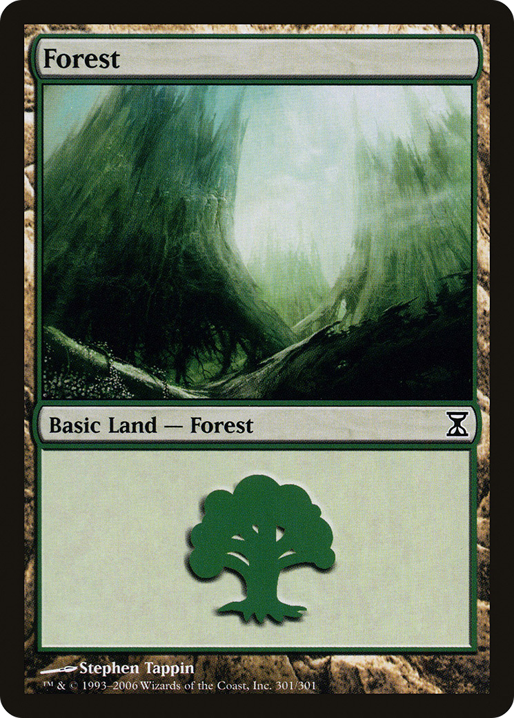 Forest (TSP-301) - Time Spiral Foil - Premium MTG Single from Wizards of the Coast - Just $0.08! Shop now at Game Crave Tournament Store