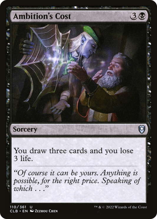 Ambition's Cost (CLB-110) - Commander Legends: Battle for Baldur's Gate - Premium MTG Single from Wizards of the Coast - Just $0.08! Shop now at Game Crave Tournament Store