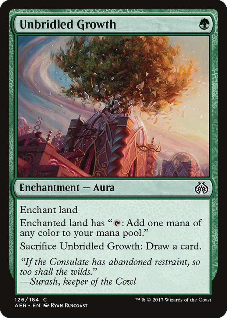 Unbridled Growth (AER-126) - Aether Revolt Foil - Premium MTG Single from Wizards of the Coast - Just $0.22! Shop now at Game Crave Tournament Store