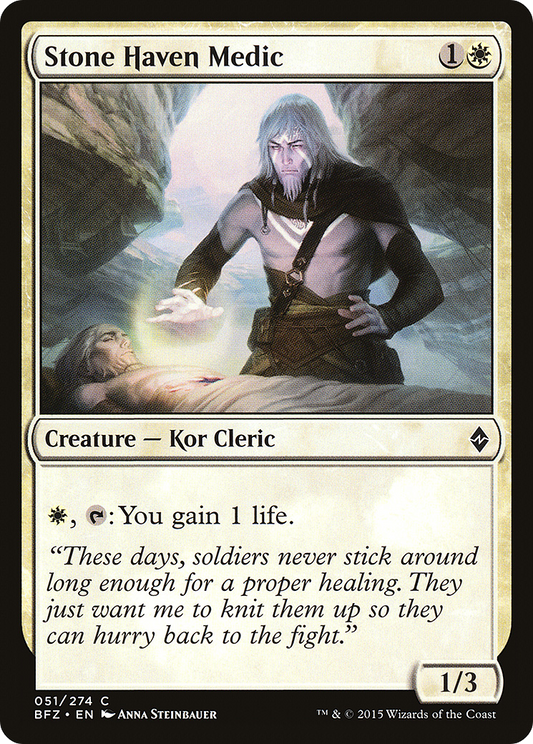 Stone Haven Medic (BFZ-051) - Battle for Zendikar - Premium MTG Single from Wizards of the Coast - Just $0.08! Shop now at Game Crave Tournament Store