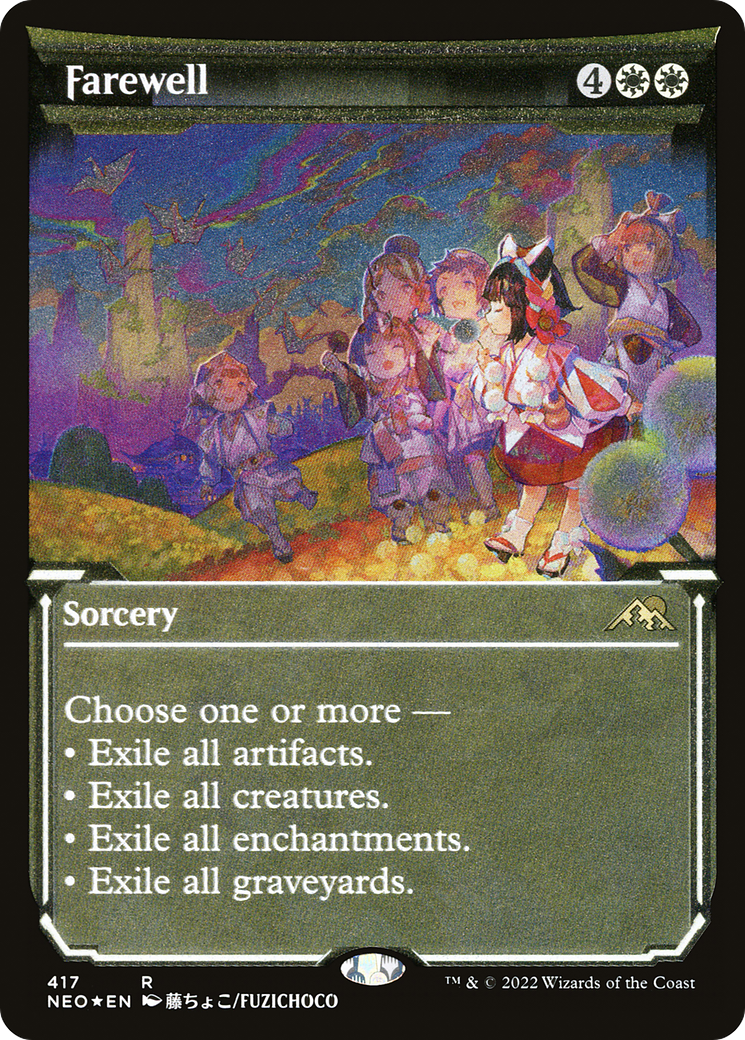 Farewell (NEO-417) - Kamigawa: Neon Dynasty: (Showcase) Etched Foil - Premium MTG Single from Wizards of the Coast - Just $24.50! Shop now at Game Crave Tournament Store
