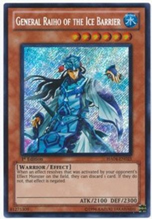 General Raiho of the Ice Barrier (HA04-EN025) - Hidden Arsenal 4 Unlimited - Premium Yugioh Single from Konami - Just $3.28! Shop now at Game Crave Tournament Store