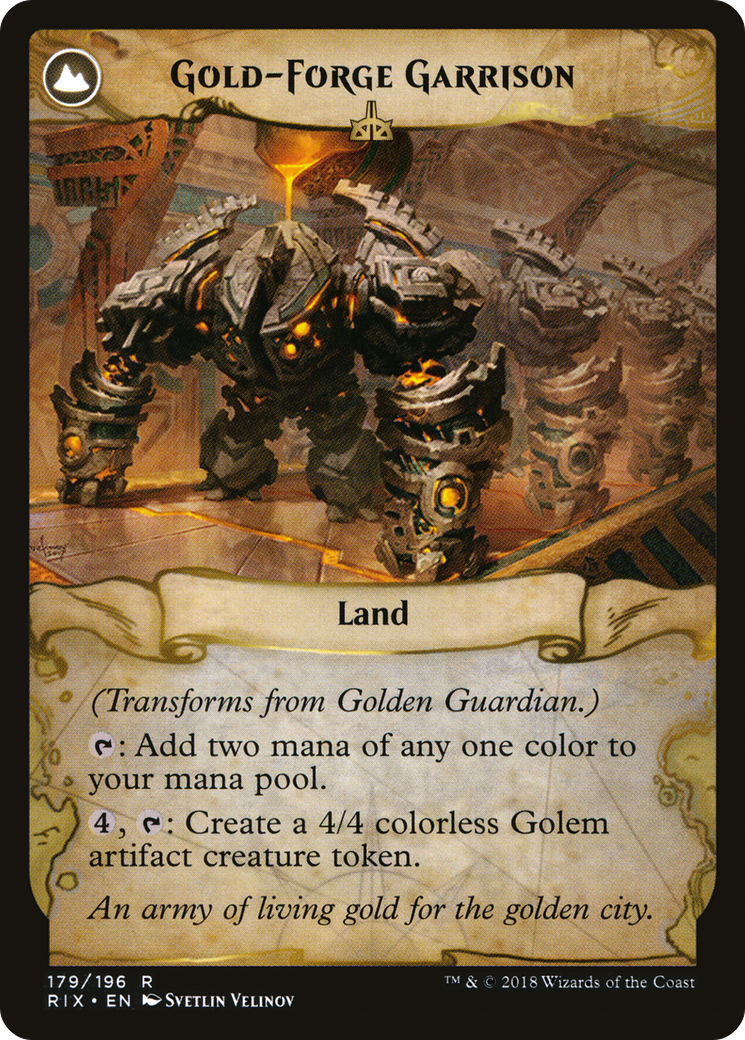 Golden Guardian // Gold-Forge Garrison (RIX-179) - Rivals of Ixalan: (compasslanddfc) - Premium MTG Single from Wizards of the Coast - Just $0.93! Shop now at Game Crave Tournament Store