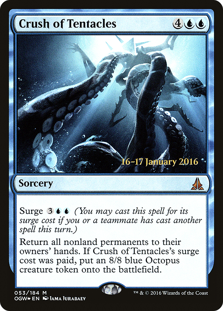 Crush of Tentacles (POGW-53S) - Oath of the Gatewatch Promos Foil - Premium MTG Single from Wizards of the Coast - Just $1.01! Shop now at Game Crave Tournament Store