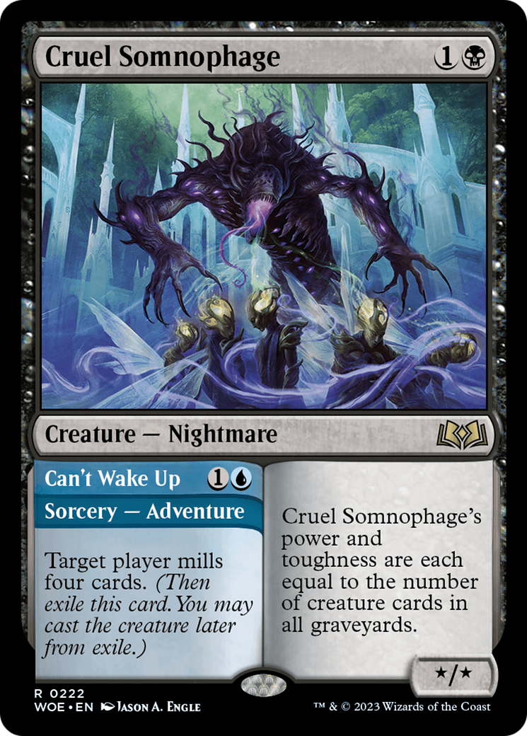Cruel Somnophage // Can't Wake Up (WOE-222) - Wilds of Eldraine Foil - Premium MTG Single from Wizards of the Coast - Just $0.30! Shop now at Game Crave Tournament Store