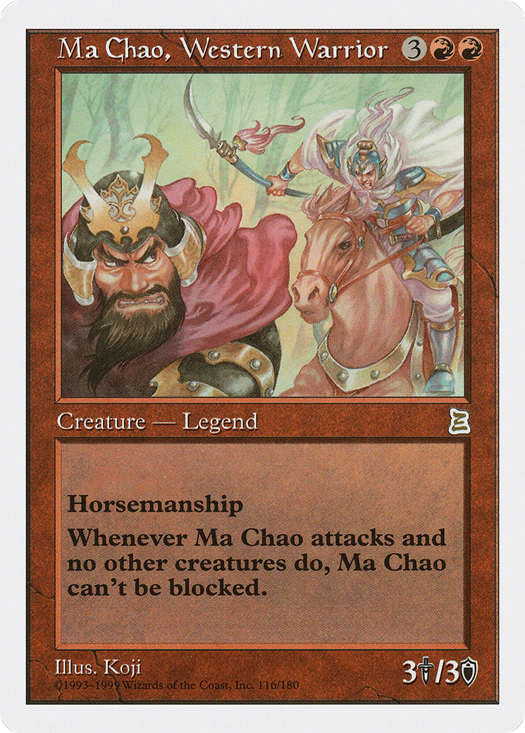 Ma Chao, Western Warrior (PTK-116) - Portal Three Kingdoms - Premium MTG Single from Wizards of the Coast - Just $16.09! Shop now at Game Crave Tournament Store