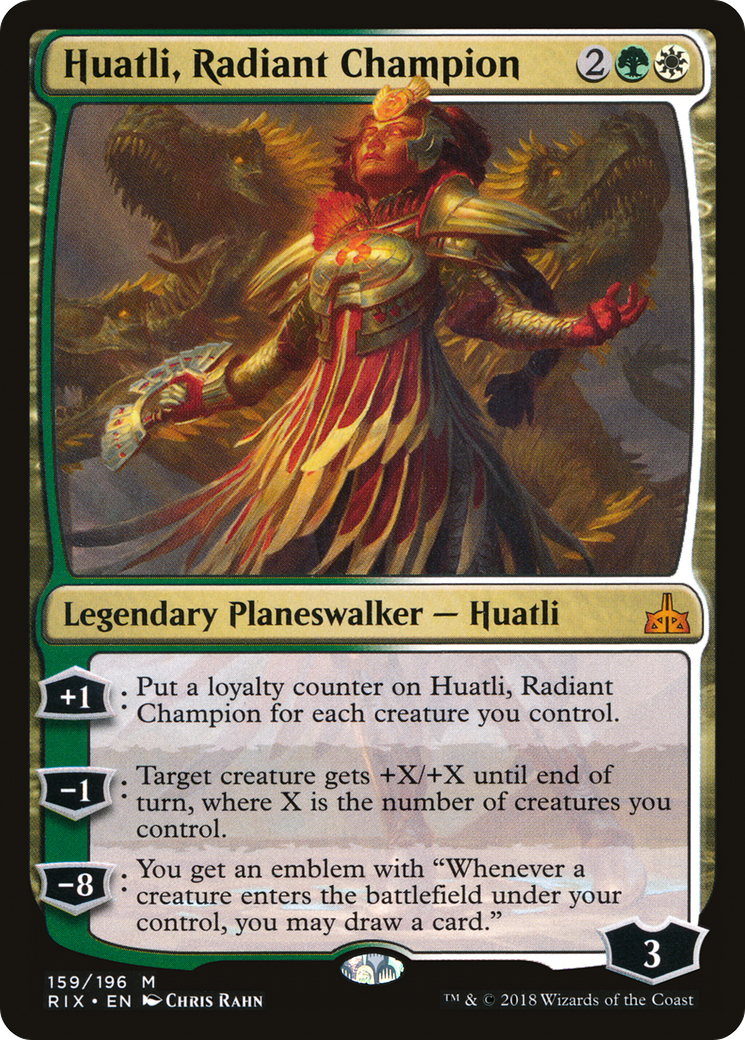 Huatli, Radiant Champion (RIX-159) - Rivals of Ixalan - Premium MTG Single from Wizards of the Coast - Just $1.01! Shop now at Game Crave Tournament Store