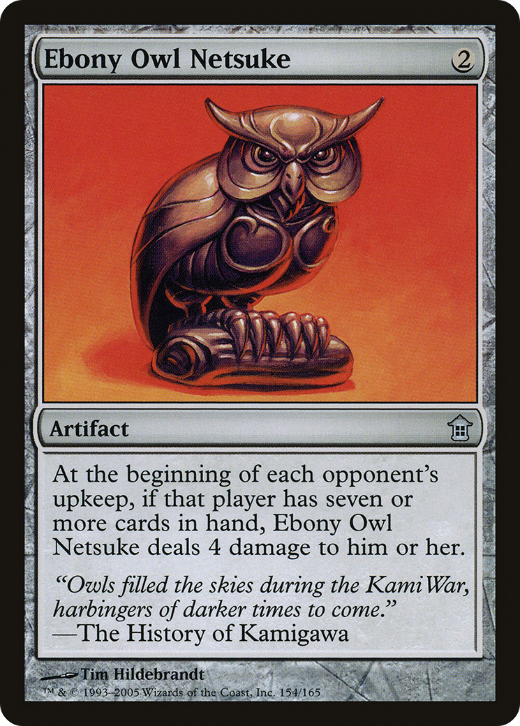 Ebony Owl Netsuke (SOK-154) - Saviors of Kamigawa - Premium MTG Single from Wizards of the Coast - Just $0.27! Shop now at Game Crave Tournament Store