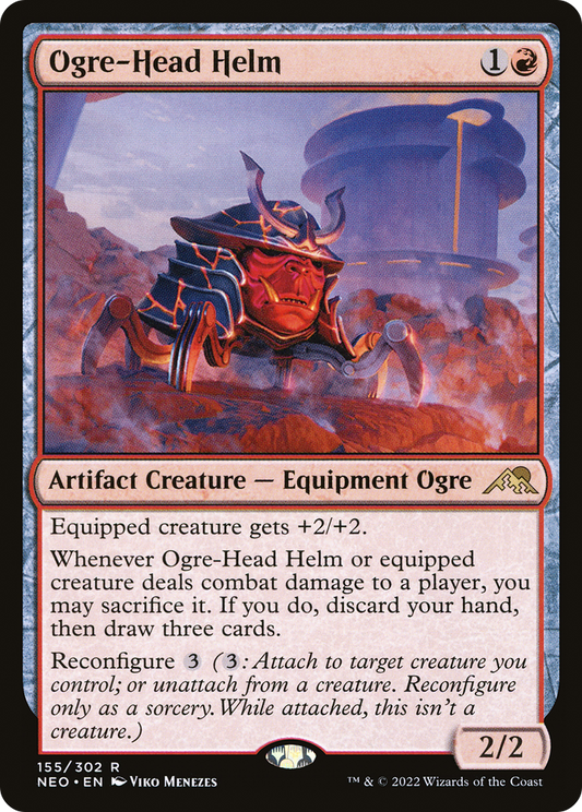 Ogre-Head Helm (NEO-155) - Kamigawa: Neon Dynasty Foil - Premium MTG Single from Wizards of the Coast - Just $0.25! Shop now at Game Crave Tournament Store