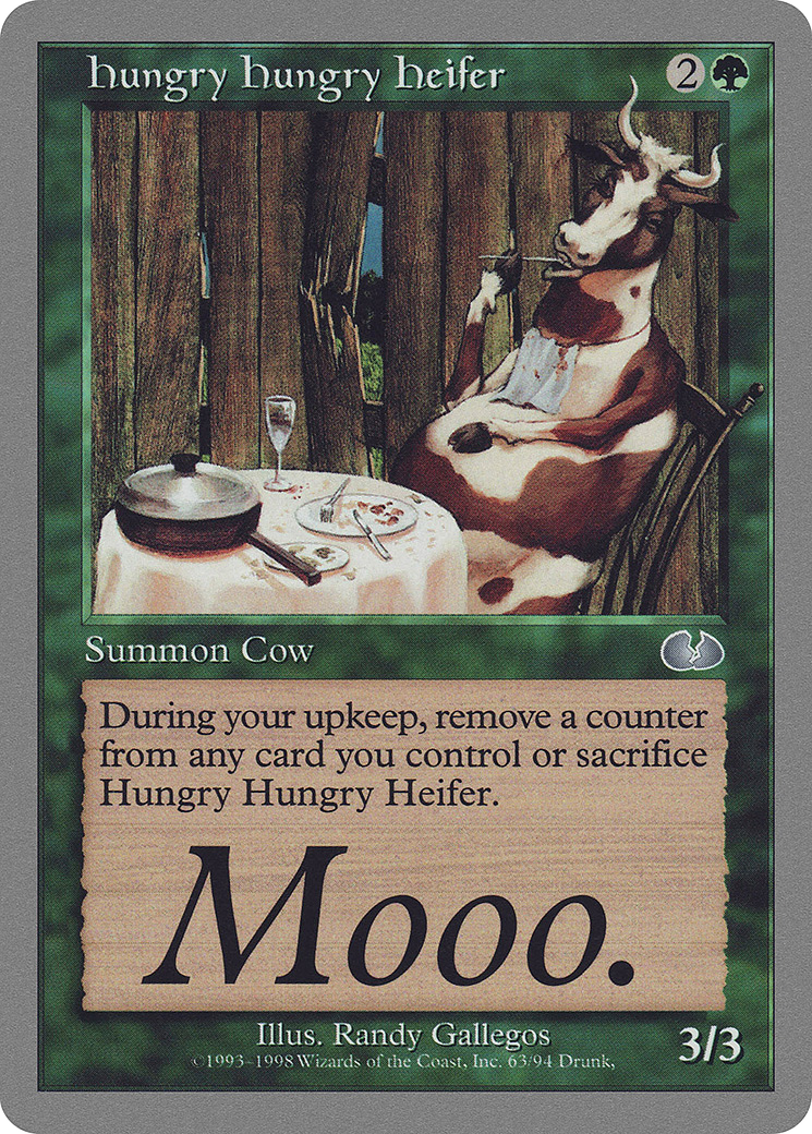Hungry Hungry Heifer (UGL-063) - Unglued - Premium MTG Single from Wizards of the Coast - Just $0.29! Shop now at Game Crave Tournament Store