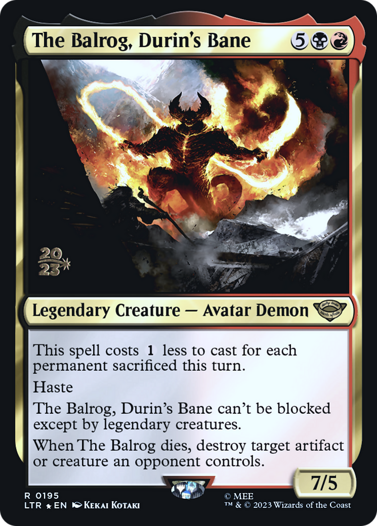 The Balrog, Durin's Bane (PLTR-195S) - Tales of Middle-earth Promos Foil - Premium MTG Single from Wizards of the Coast - Just $1.33! Shop now at Game Crave Tournament Store