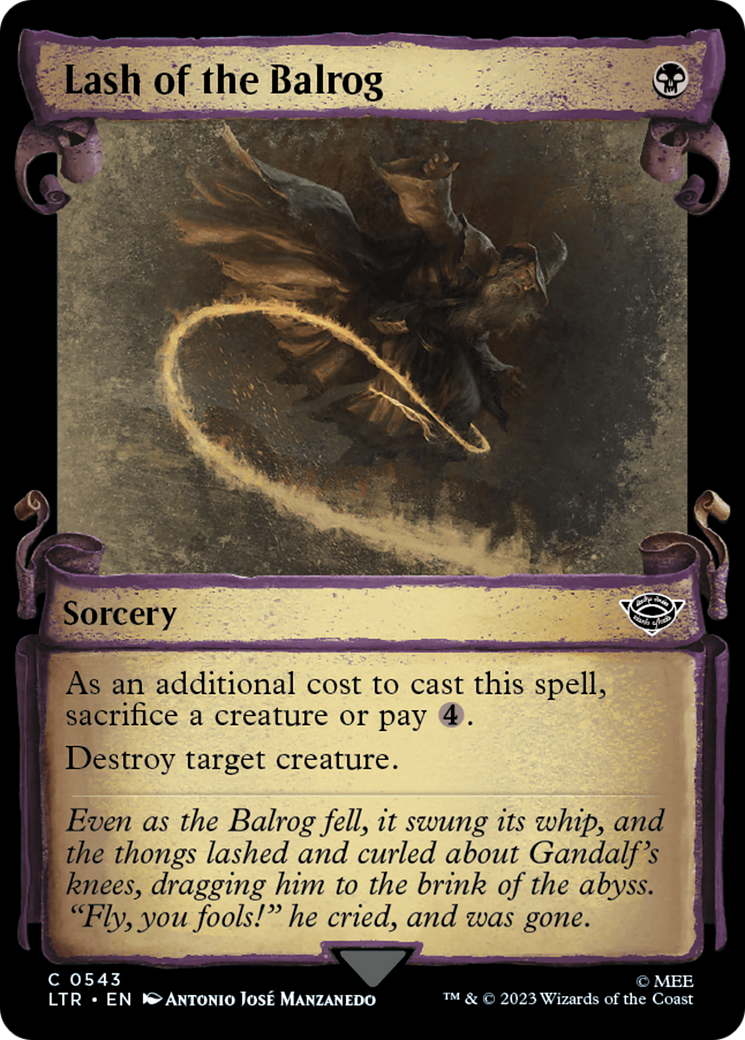 Lash of the Balrog (LTR-543) - The Lord of the Rings: Tales of Middle-earth: (Showcase) Foil - Premium MTG Single from Wizards of the Coast - Just $0.25! Shop now at Game Crave Tournament Store
