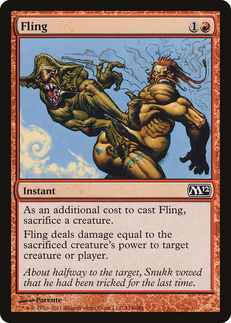 Fling (M12-134) - Magic 2012 Foil - Premium MTG Single from Wizards of the Coast - Just $0.22! Shop now at Game Crave Tournament Store