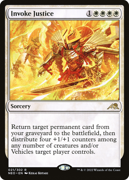 Invoke Justice (NEO-021) - Kamigawa: Neon Dynasty Foil - Premium MTG Single from Wizards of the Coast - Just $0.08! Shop now at Game Crave Tournament Store