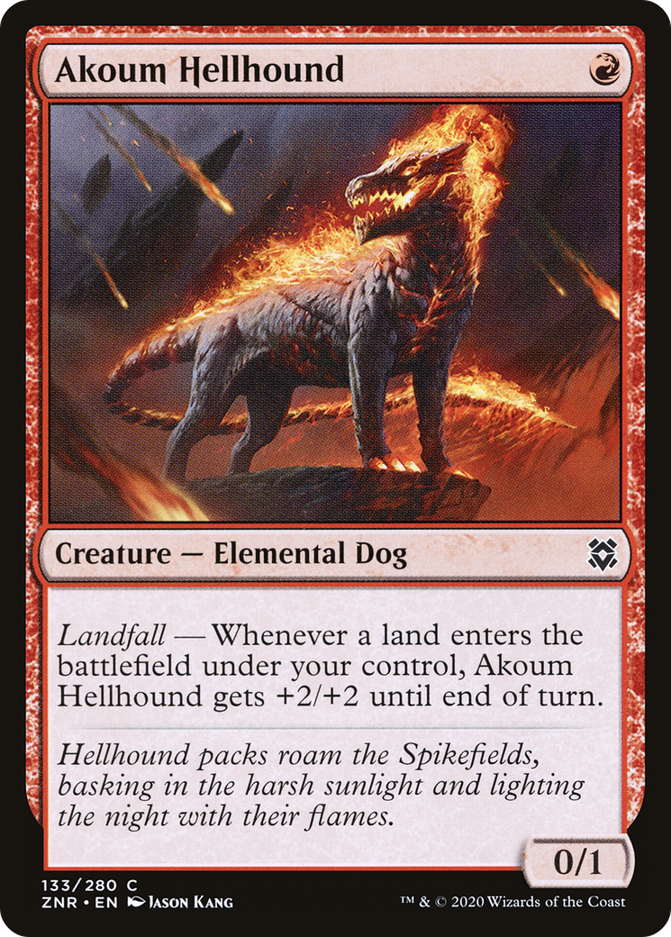 Akoum Hellhound (ZNR-133) - Zendikar Rising - Premium MTG Single from Wizards of the Coast - Just $0.08! Shop now at Game Crave Tournament Store