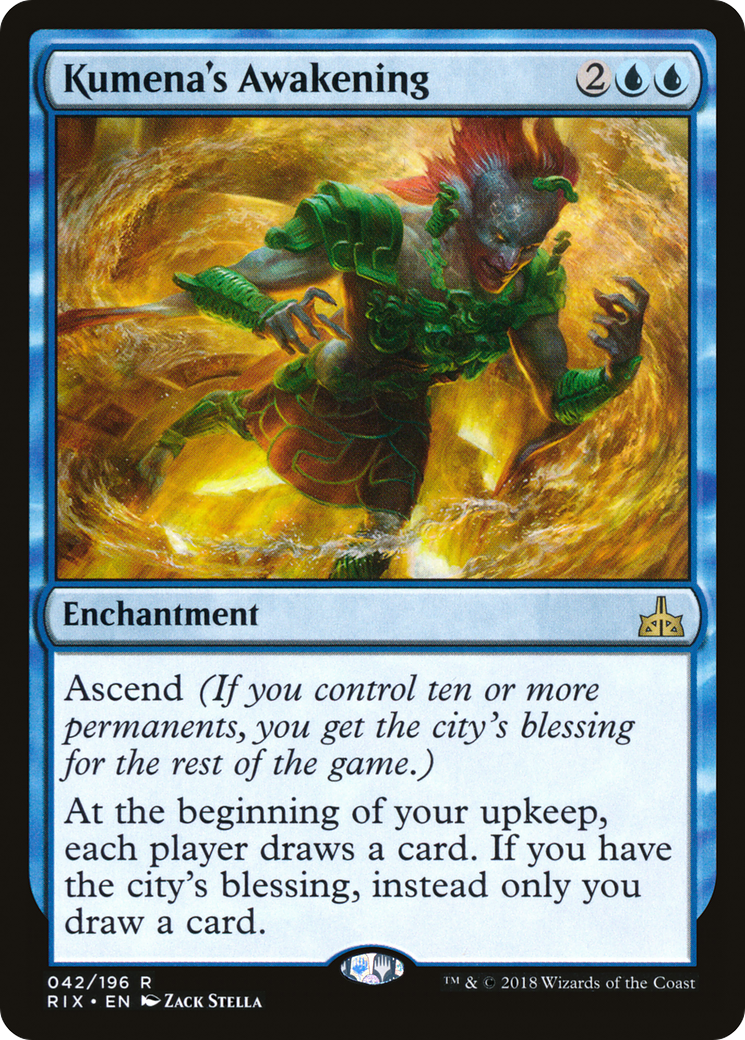 Kumena's Awakening (RIX-042) - Rivals of Ixalan Foil - Premium MTG Single from Wizards of the Coast - Just $0.25! Shop now at Game Crave Tournament Store