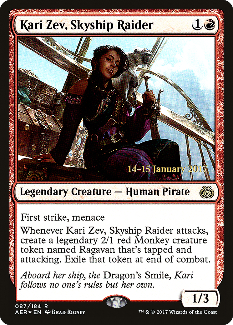 Kari Zev, Skyship Raider (PAER-87S) - Aether Revolt Promos Foil - Premium MTG Single from Wizards of the Coast - Just $0.65! Shop now at Game Crave Tournament Store